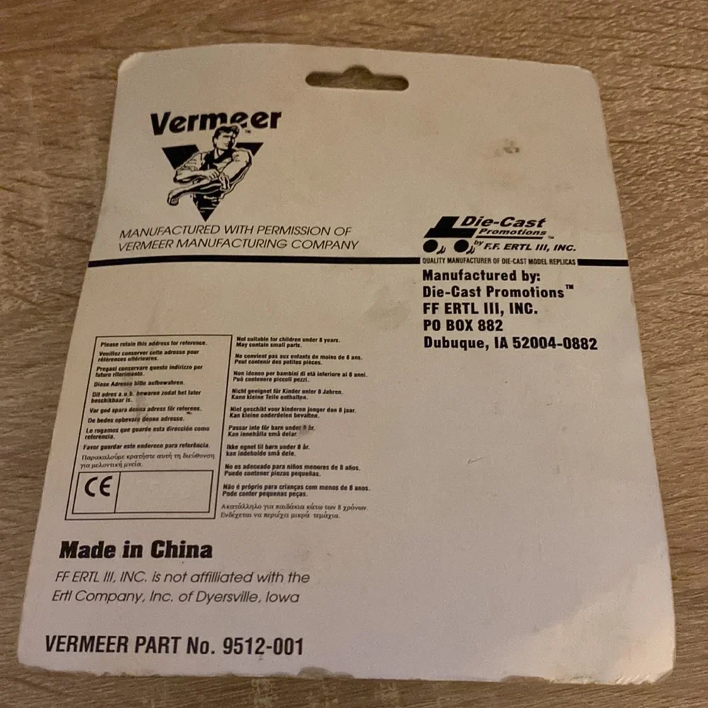 Vermeer baler die cast toy vintage